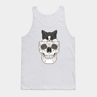 Tuxedo Kitten & Skull Tank Top